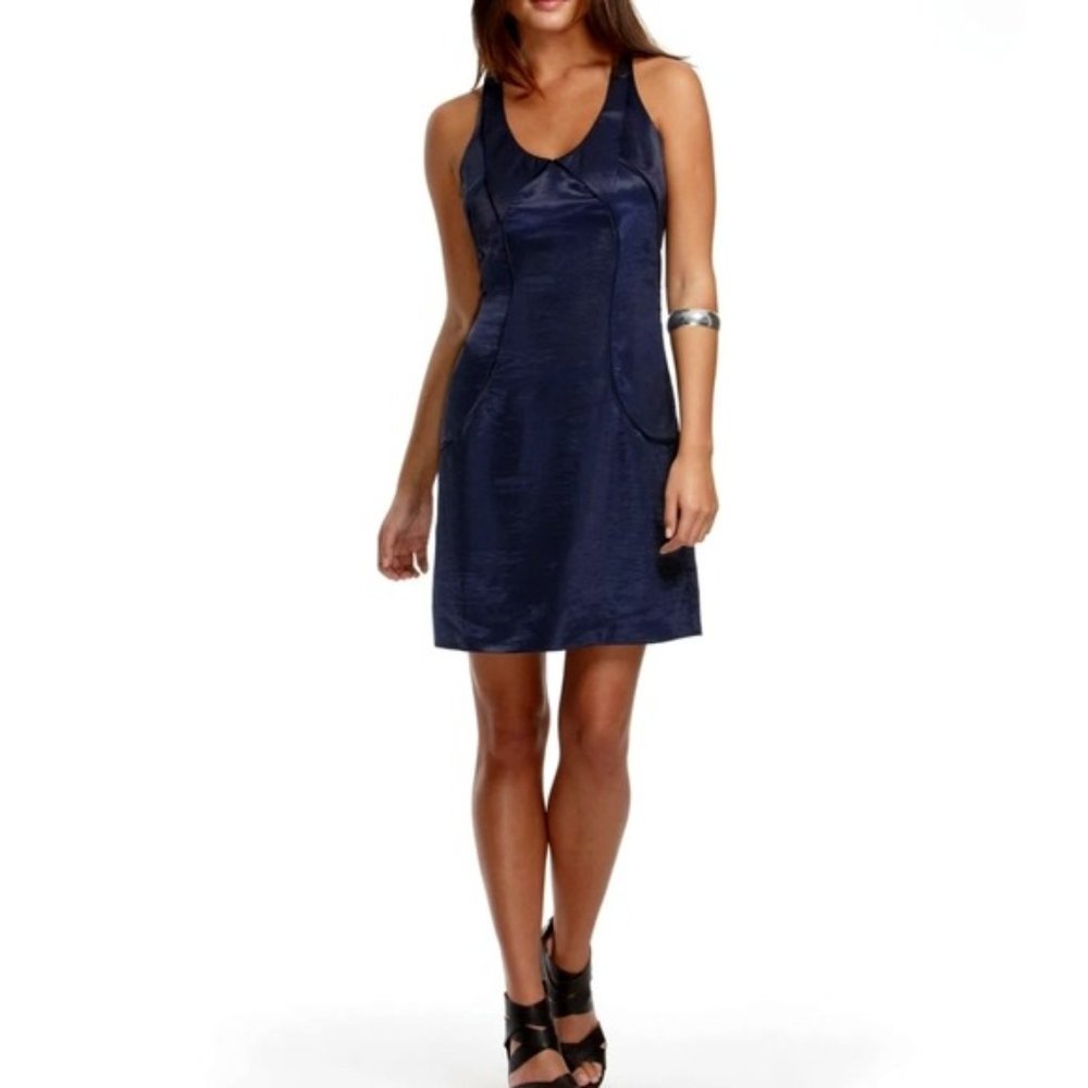 Richard Chai for Target Tuxedo Dress Navy Blue Satin Size 7